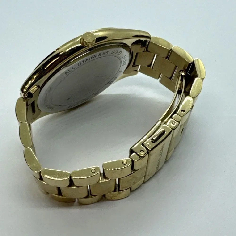 Michael Kors Slim Runway MK3179 Women's Gold Tone Analog Dial Wrist Watch JNA285